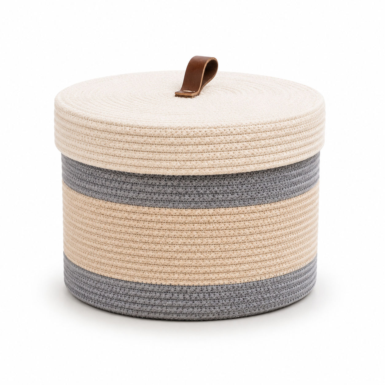 Cotton Basket with Lid for Stylish Organizer